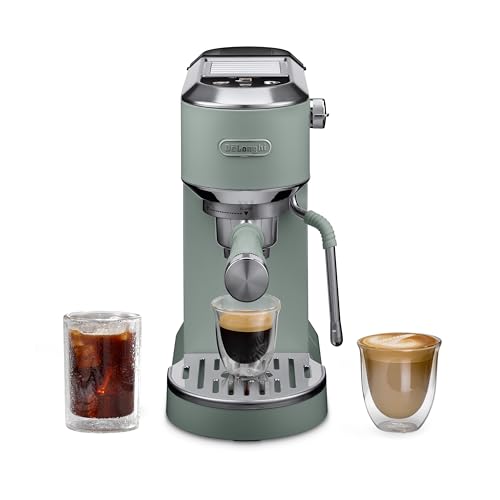 De'Longhi Dedica Duo Compact Espresso Machine - Cold Brew Coffee Maker with Milk Frother Wand- for Espresso, Hot & Iced Coffee, Cappuccinos
