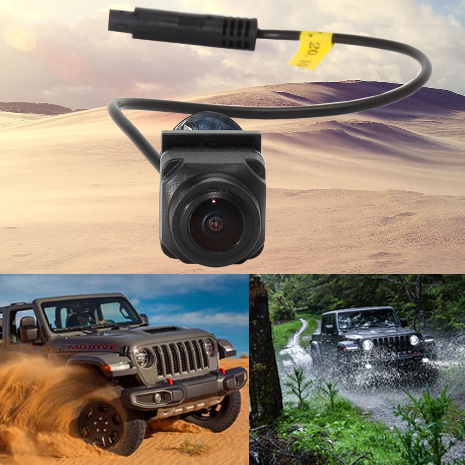 RED WOLF for Jeep Wrangler JL/JLR/JLU/JT Gladiator Rubicon Off-Road Add Front Forward Facing View Camera 2018-2021 Front Trail Cargo Camera Mount on