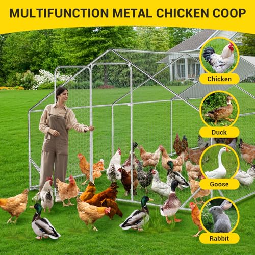 Large Metal Chicken Coop, Walk-in Poultry Cage
