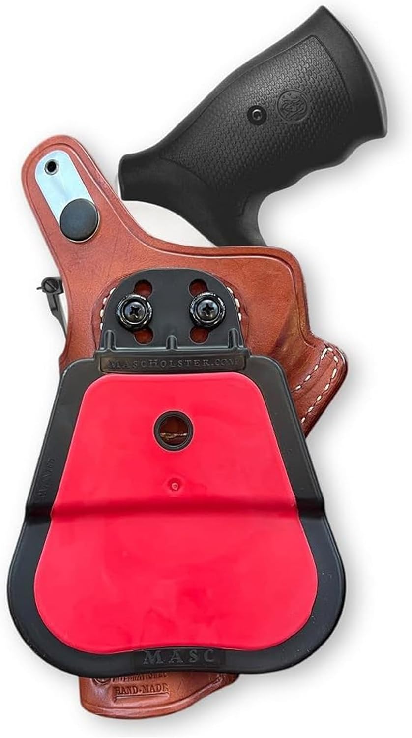 Premium Leather OWB Paddle Holster with Thumb Break Fits, Smith Wesson N-Frame Model 629/29 Classic Full Underlug Barrel 44 Magnum 5''BBL