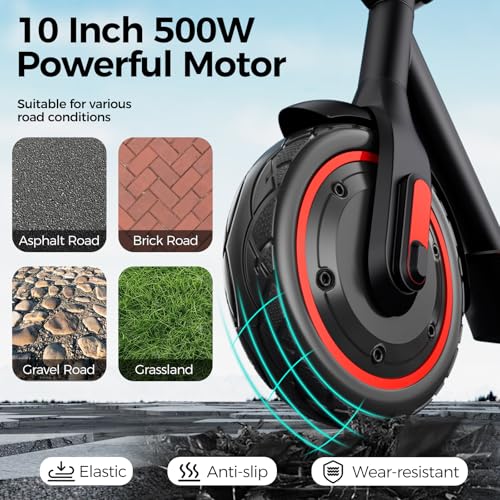 Electric Scooter for Adults, 19/25 Mph Max Speed, 21/25/35 Miles Range,350/500/600W APP Control E-Scooter with 8.5"/10" Inflatable tire