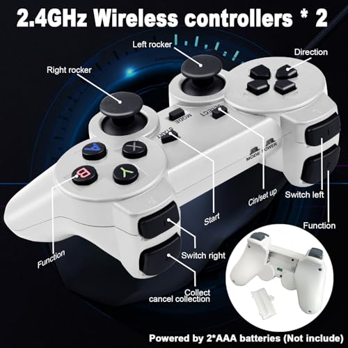 4K Wireless Retro Game Stick Console 20000+ Classic Video TV Games, Retro Stick Built in 9 Emulators Plug and Play Video Games for TV