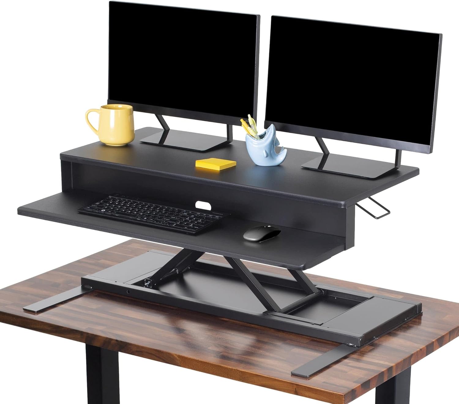 Stand Steady Flexpro Air | 36 Inch Premium Standing Desk Converter | Fully Assembled Sit to Stand Desk | Height Adjustable 2 Level Stand Up Desk