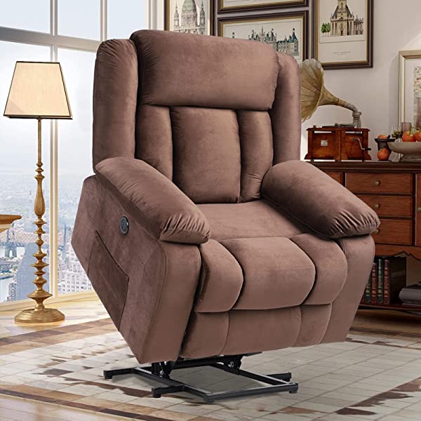BINGTOO Power Lift Recliner Chair with Massage and Heat, Electric Fabric Vibration Massage Sofa for Elderly/Adult for Living Room
