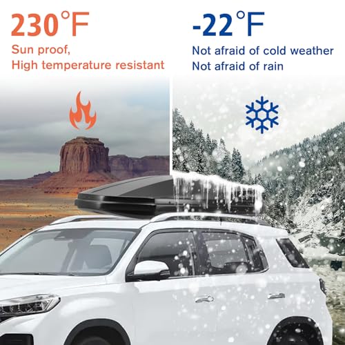 Large Cargo Carrier Box, Heavy Duty Hard Shell Roof with Security Keys, Waterproof Rooftop Cargo Box, 62 (L) x 31 (W) x 15(H) Inches, 16 Cubic Feet