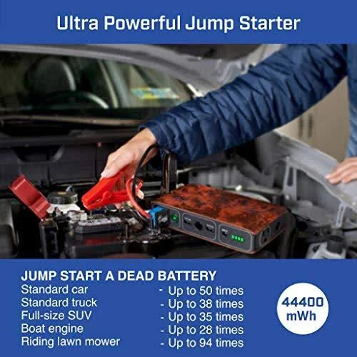 Halo Bolt AC DC Wireless Phone Charger u0026 Car Jump Starter ,Blue Graphite