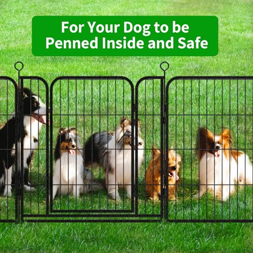 Dog Playpen Outdoor Extra Wide 12 Panels Heavy Duty Anti-Rust Coating-Strengthened Dog Fence 40" Height with Doors Portable for RV Camping Yard