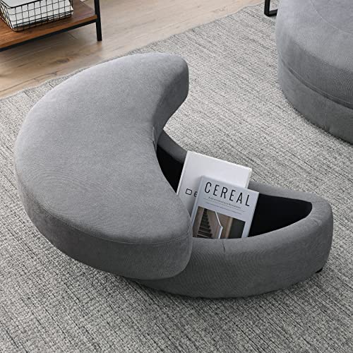 51.5-Inch Oversized Swivel Accent Barrel Chair with Storage Ottoman ,Button Decor and 4 Pillows