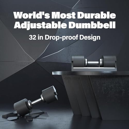 SNODE AD80 Drop Proof 80 lbs Adjustable Dumbbell Set -Adjustable Weights with Cast Iron Plates and Cradle, Knurled Handle, Fast Adjust