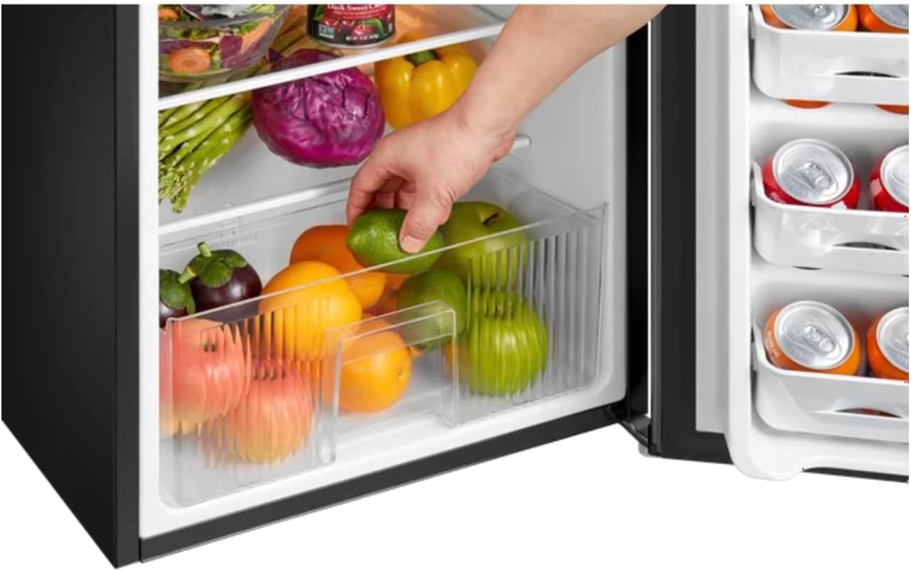 Mini Fridge with Freezer, 3.2 Cu ft, 2 Doors, Stainless Steel, King Arctic