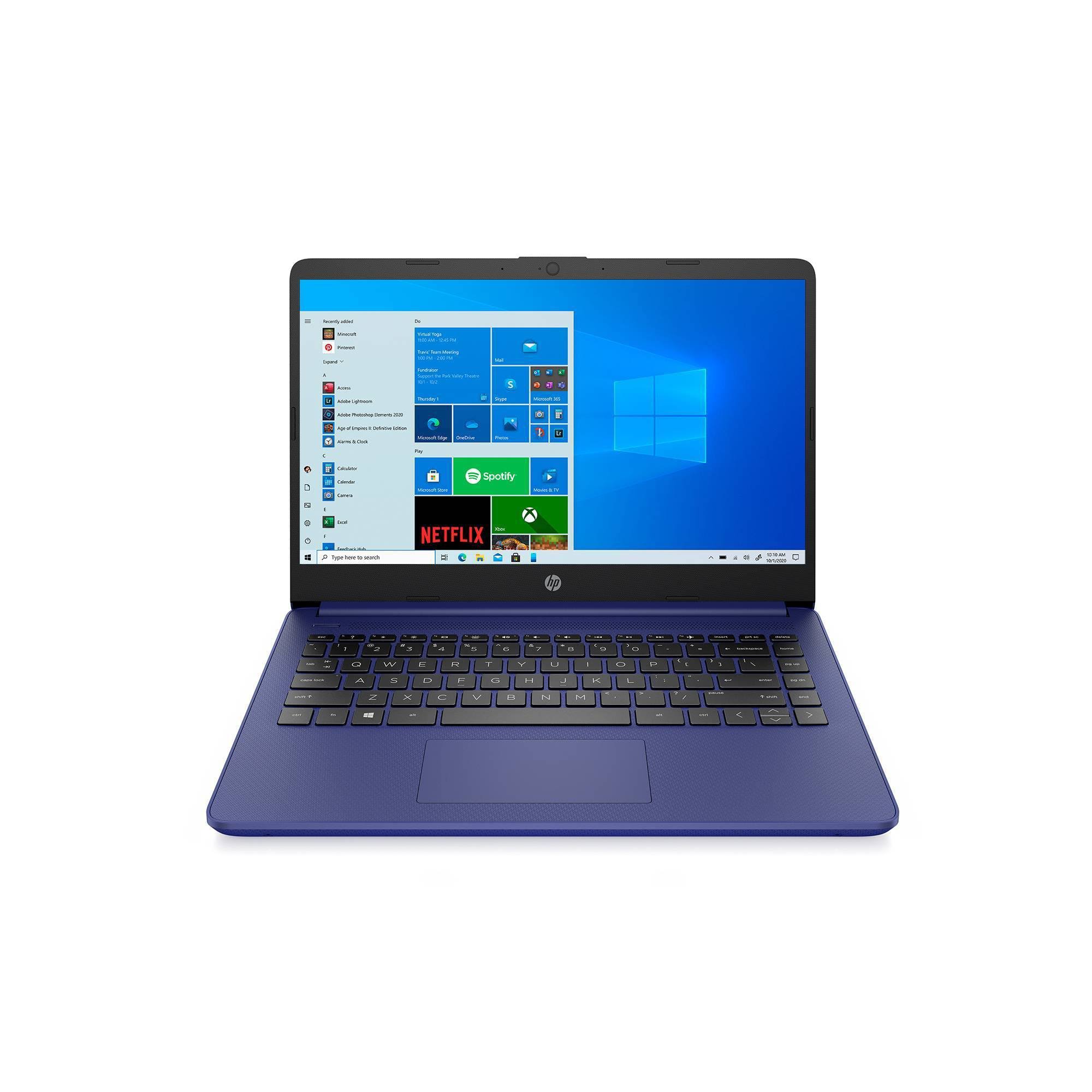 HP 14x22 Laptop with Windows 10 Home in S Mode - Intel Processor - 4GB Ram - 64GB Flash Storage – Indigo Blue (14-dq0005tg)