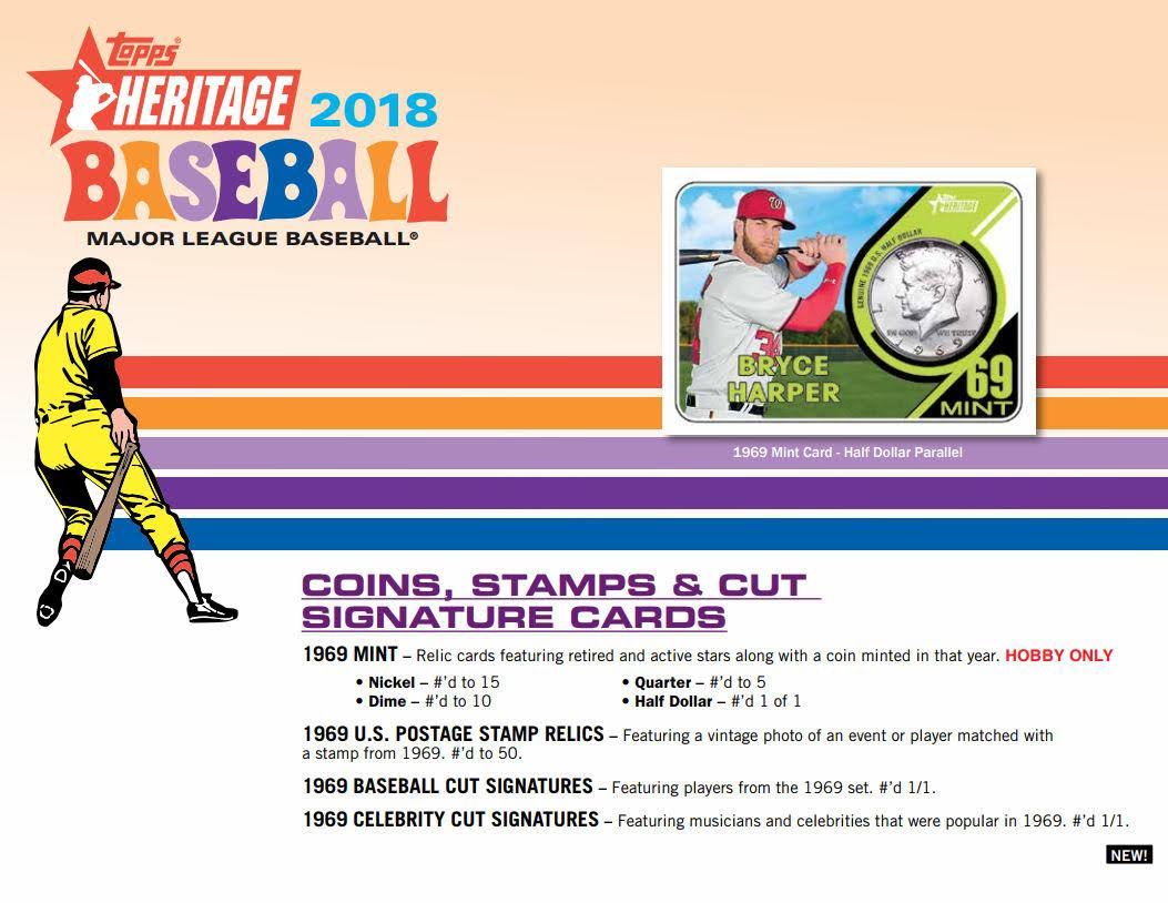 MLB Topps 2018 Heritage Baseball Trading Card Hobby Box