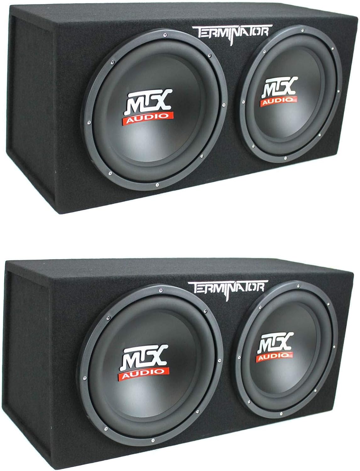 MTX 12-Inch 1200-Watt Car Audio Dual Loaded Subwoofer Box Enclosure with Venting System (2 Pack)