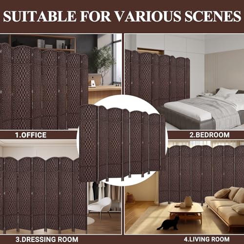 Room Divider, Room Dividers and Folding Privacy Screens, 16in Privacy Screen, 6 Panel Temporary Wall Partitions, 6ft Space Separation Panel Screen