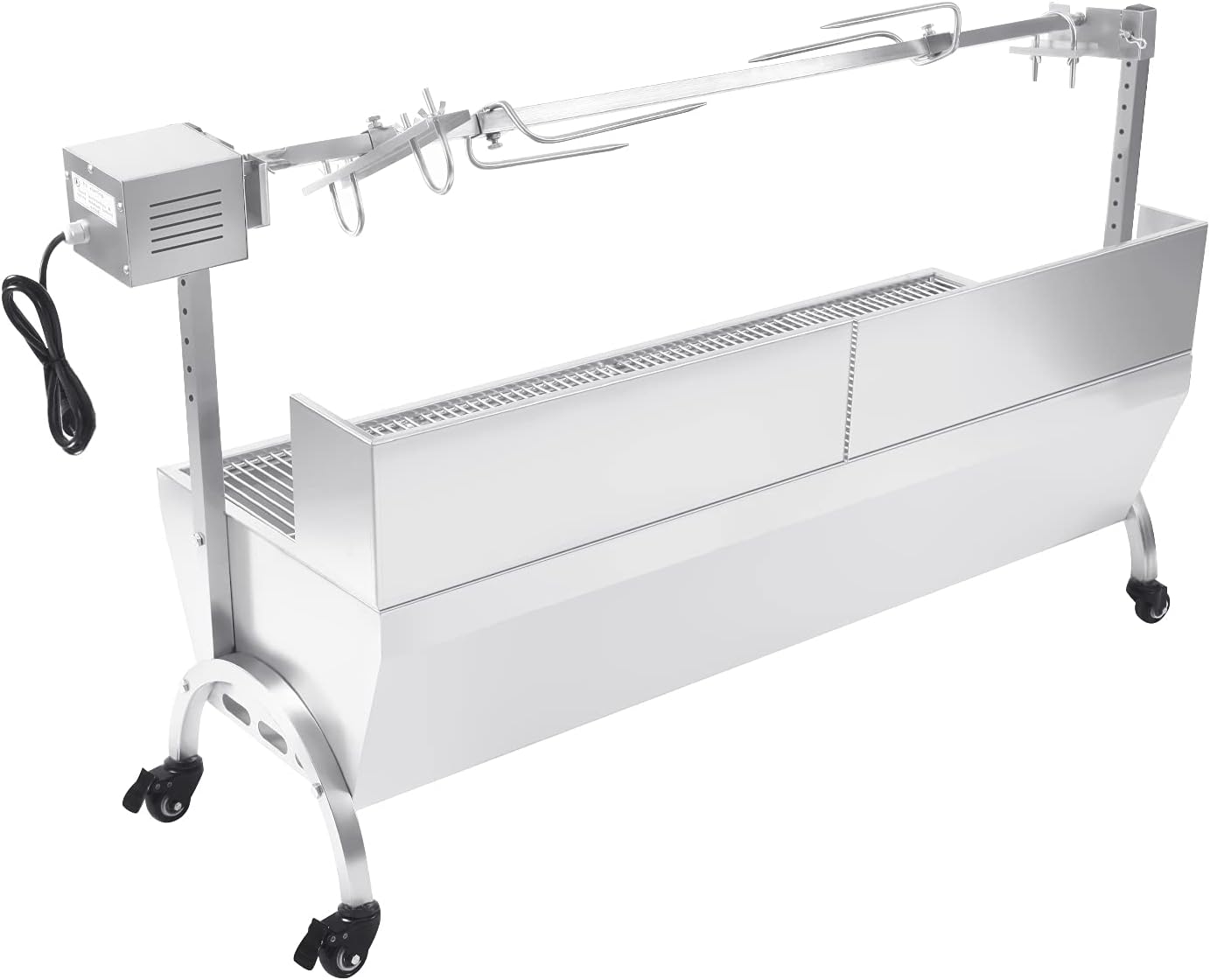 Samger Stainless Steel Rotisserie Roaster 45 Inches 20W Rotisserie Grill Portable BBQ Charcoal Grill Supporting 88LBS for Pig Chicken Lamb