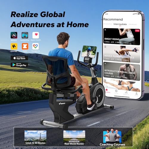 MERACH Recumbent Exercise Bikes for home, Light Commercial High-end Recumbent Bike for Seniors Adults