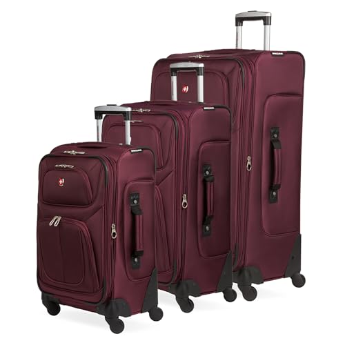 SwissGear Sion Softside Expandable Roller Luggage, Teal, 3 Piece Set (21/25/29)