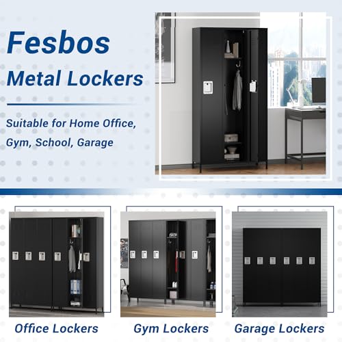 72" Metal Locker for Employees 3 Doors Blue Steel Storage Locker for Office, School, Gym - Metal Storage Cabinets for Home, Office, Gym, School