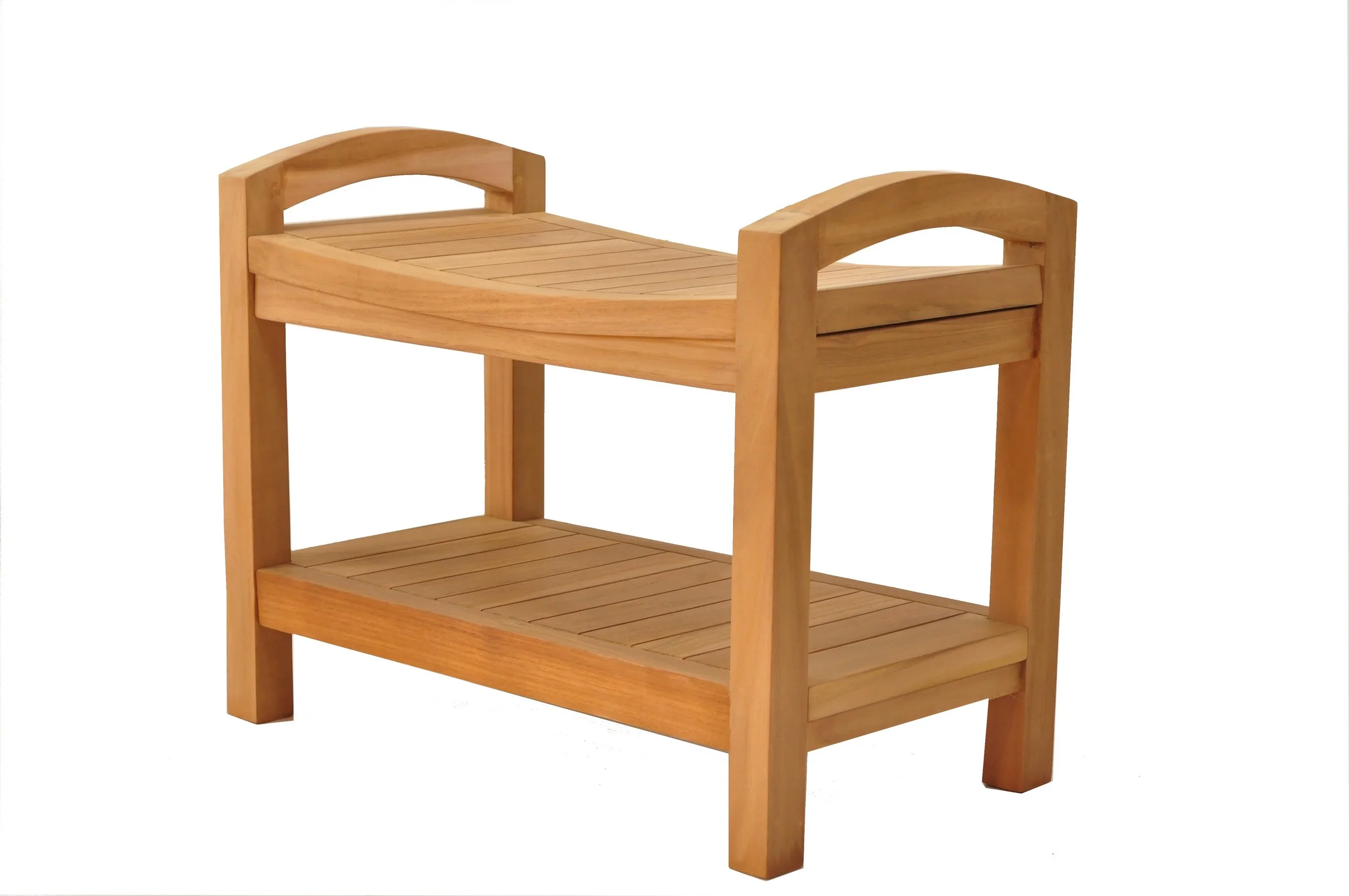 Grade-A Teak Wood Madrid Shower Seat 24" Outdoor Patio Stool Bench