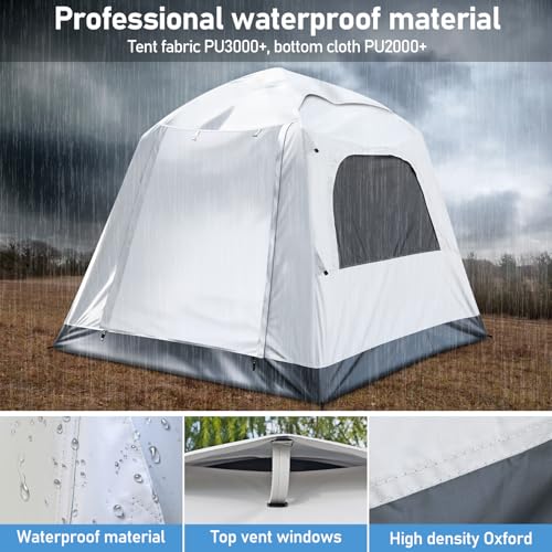 Easy Set up Inflatable Camping Tent 3-4 Person Glamping Outdoor Air Blow Up Tents, Waterproof Inflatable House Tent for Adults