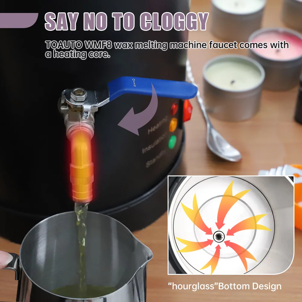 TOAUTO WMF-8L Large Wax Melter for Candle Making