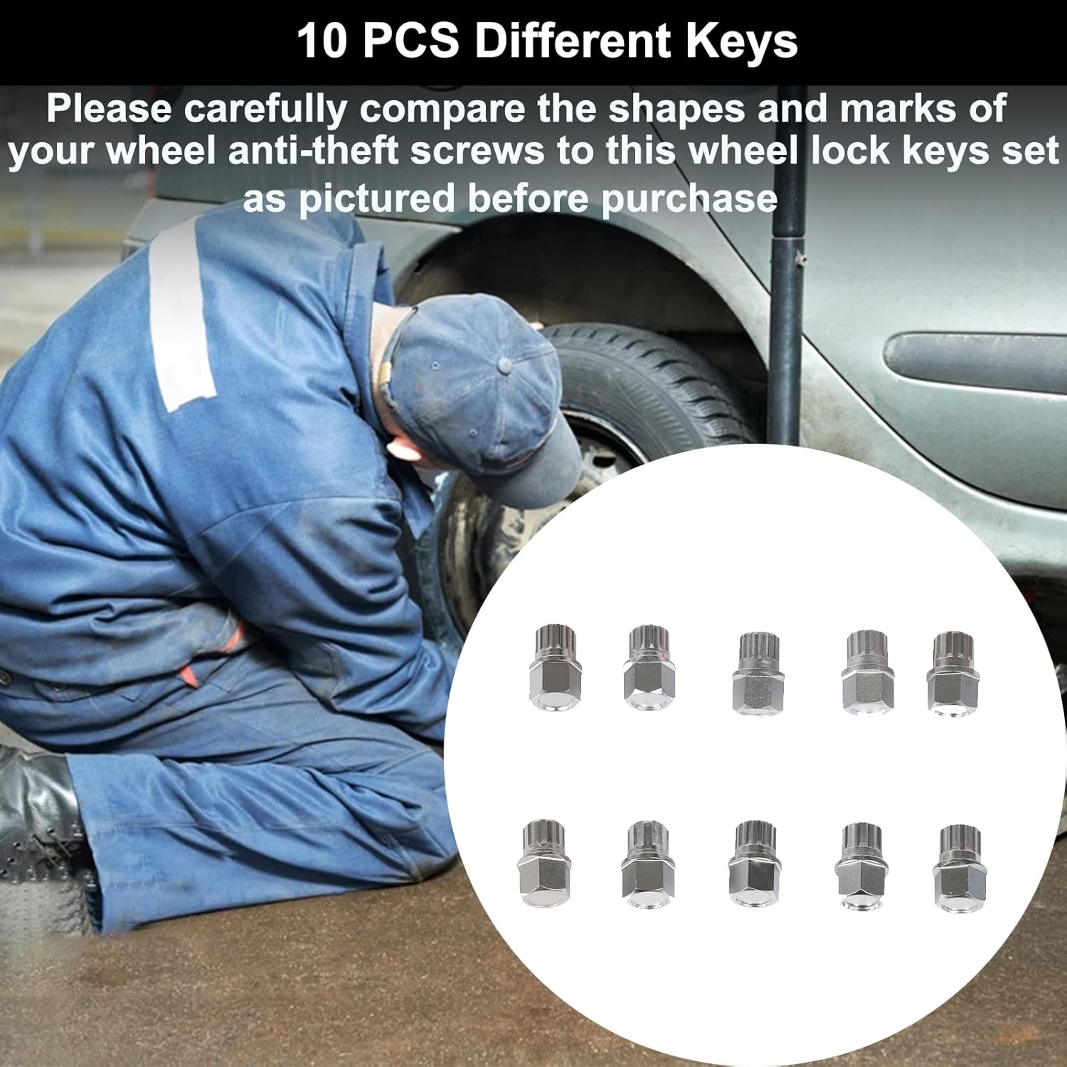 Automotive Wheel Lock Removal Kit Locking Lug Nuts Compatible for BMW Torx Bit Set