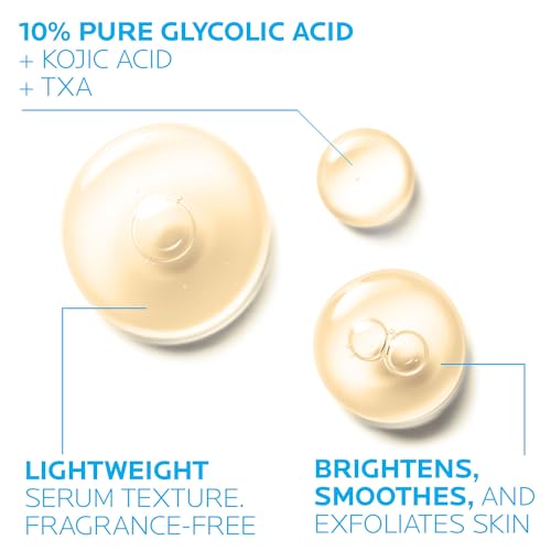 La Roche-Posay Glycolic Acid Serum with Kojic Acid and Vitamin B5, Reduces Dark Spots and Discoloration