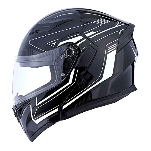 1Storm Motorcycle Modular Full Face Helmet Flip up Dual Visor Sun Shield: HB89