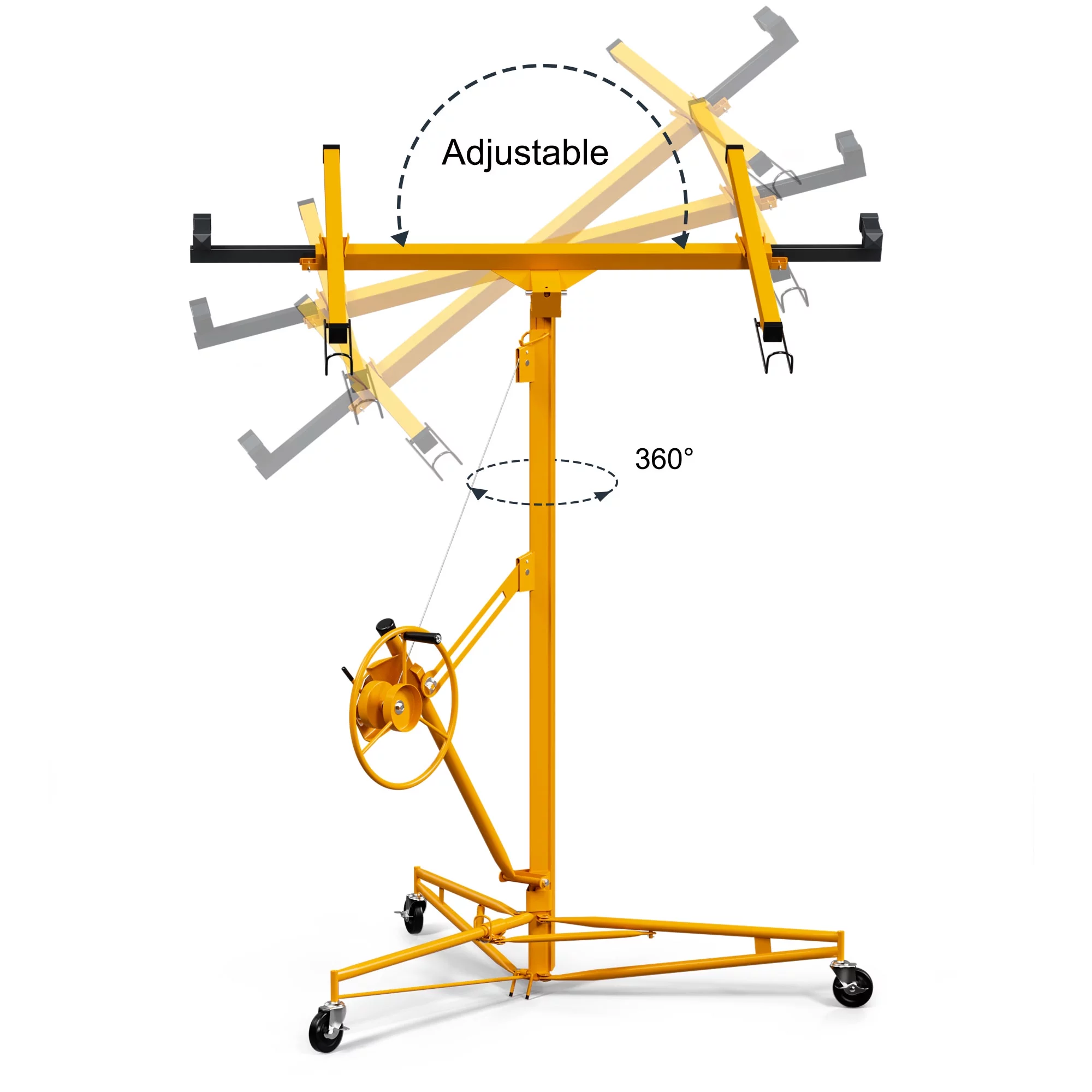 Ufurpie 11FT Drywall Rolling Lifter Panel,Sheetrock Lift, 150lb Weight Capacity Panel Hoist Jack Tool