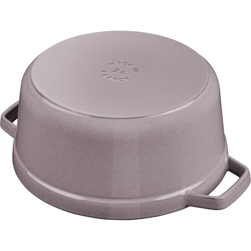 STAUB Cast Iron Dutch Oven 5.5-qt Round Cocotte, Made in France, Serves 5-6, Black Matte