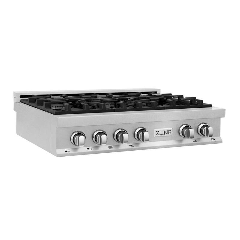36 in. 6 Burner Front Control Porcelain Gas Cooktop in Fingerprint Resistant Stainless Steel