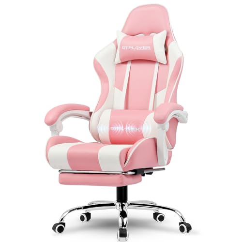 GTPLAYER Gaming Chair, Computer Chair with Footrest and Lumbar Support