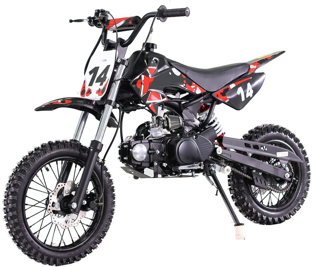 HHH 110cc Dirt Bike Pit Bike Kids Dirt TAO Motors DB14 Gas Dirtbike for Kids Children (Blue)