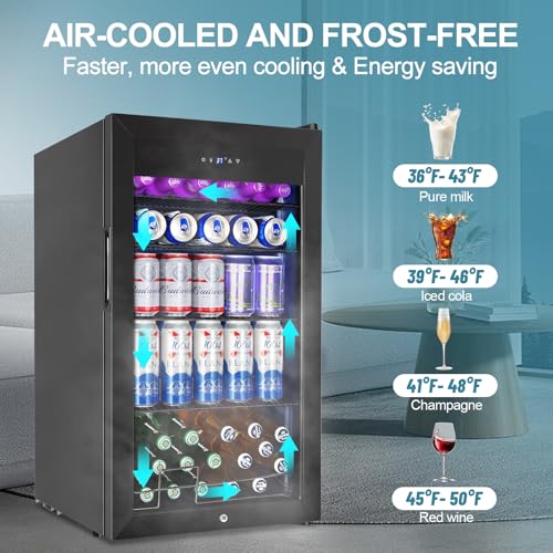 Cigar Electric Humidor, 35L 250 Counts Large Capacity Thermostatic Electric Cigar Cooler Cabinet with Digital LED Screen, Safety Lock