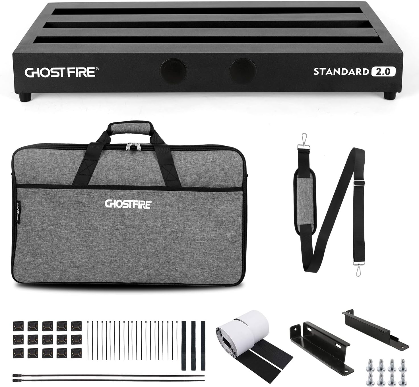 Ghost Fire Guitar Pedal Board Aluminum Alloy Effect Pedalboard with Carry Bag,V series (V-BABY MAX（Deluxe Edition）)