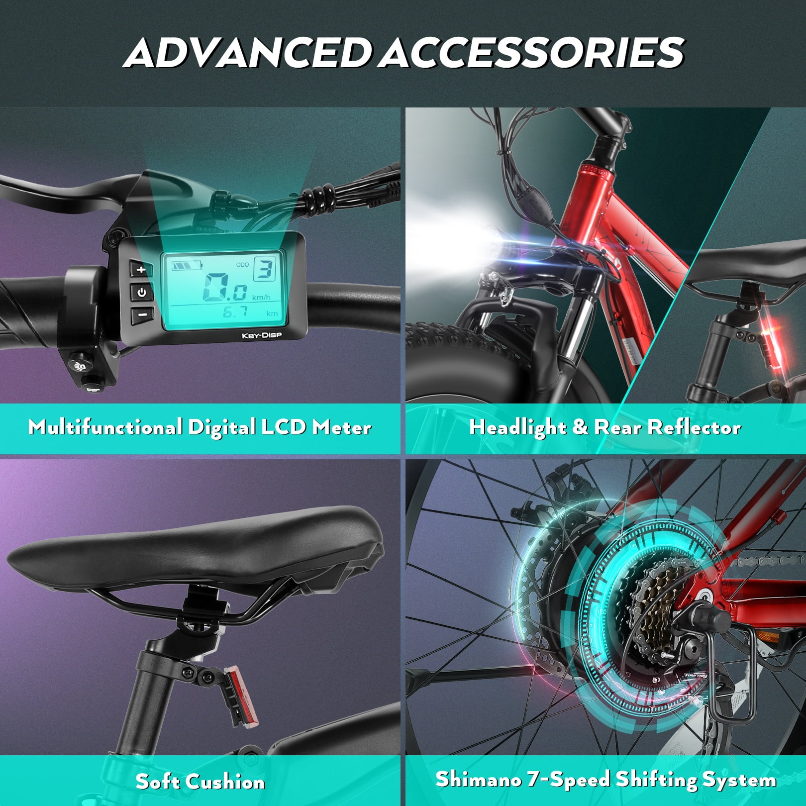 Electric Mountain Bicycle with 500W Motor and 48V Battery