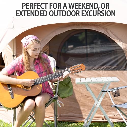Glamping Canvas Tent - 16x9ft Tent with Stove Jack, Canopy Vents