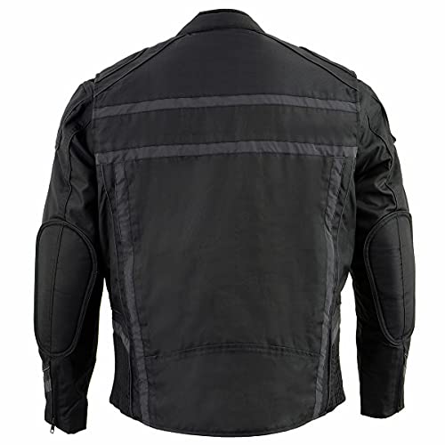 Milwaukee Leather Men's Armored Textile Motorcycle Rider Jacket-Year Round Wear