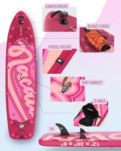 Inflatable Stand Up Paddle Board 12' with Kayak Seat & Dual Paddles &ndash