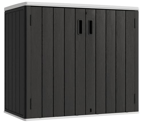KINYING Outdoor Vertical Storage Shed,57 Cu.ft Outdoor Storage Cabinet Waterproof,Resin Sheds & Outdoor Storage Clearance for Garden,Patio,Backyard