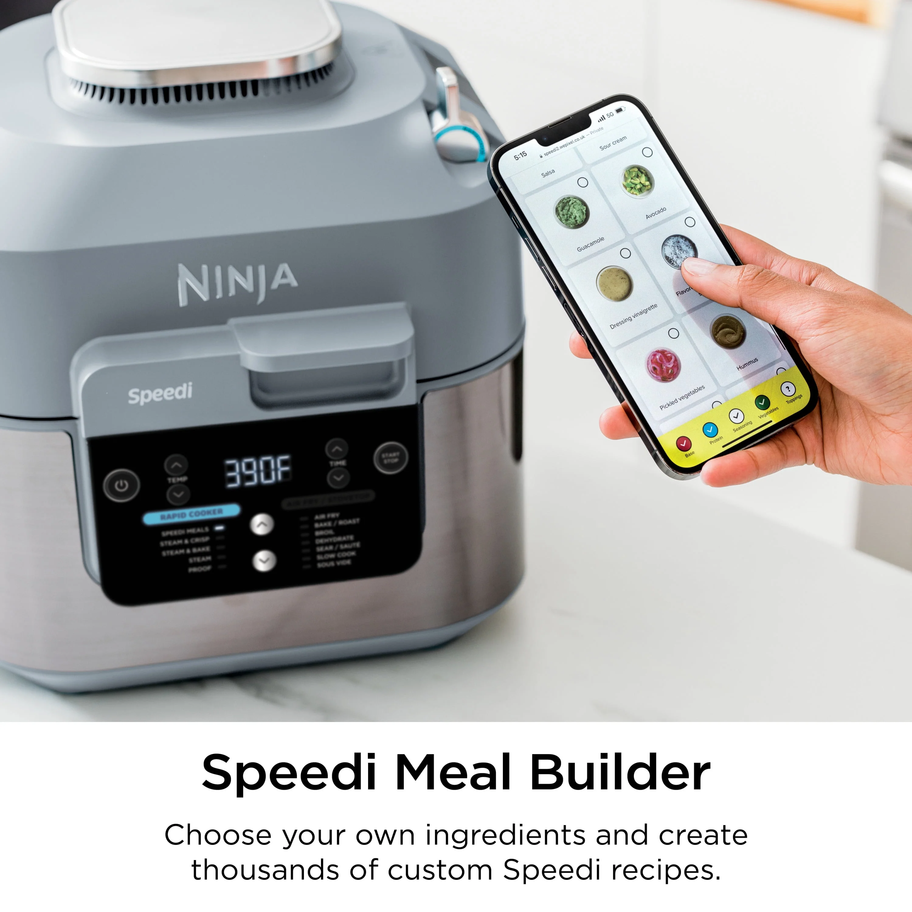 Ninja Speedi Rapid Cooker & Air Fryer, SF300, 6-Qt. Capacity, 10-in-1 Functionality, Meal Maker, Sea Salt Gray