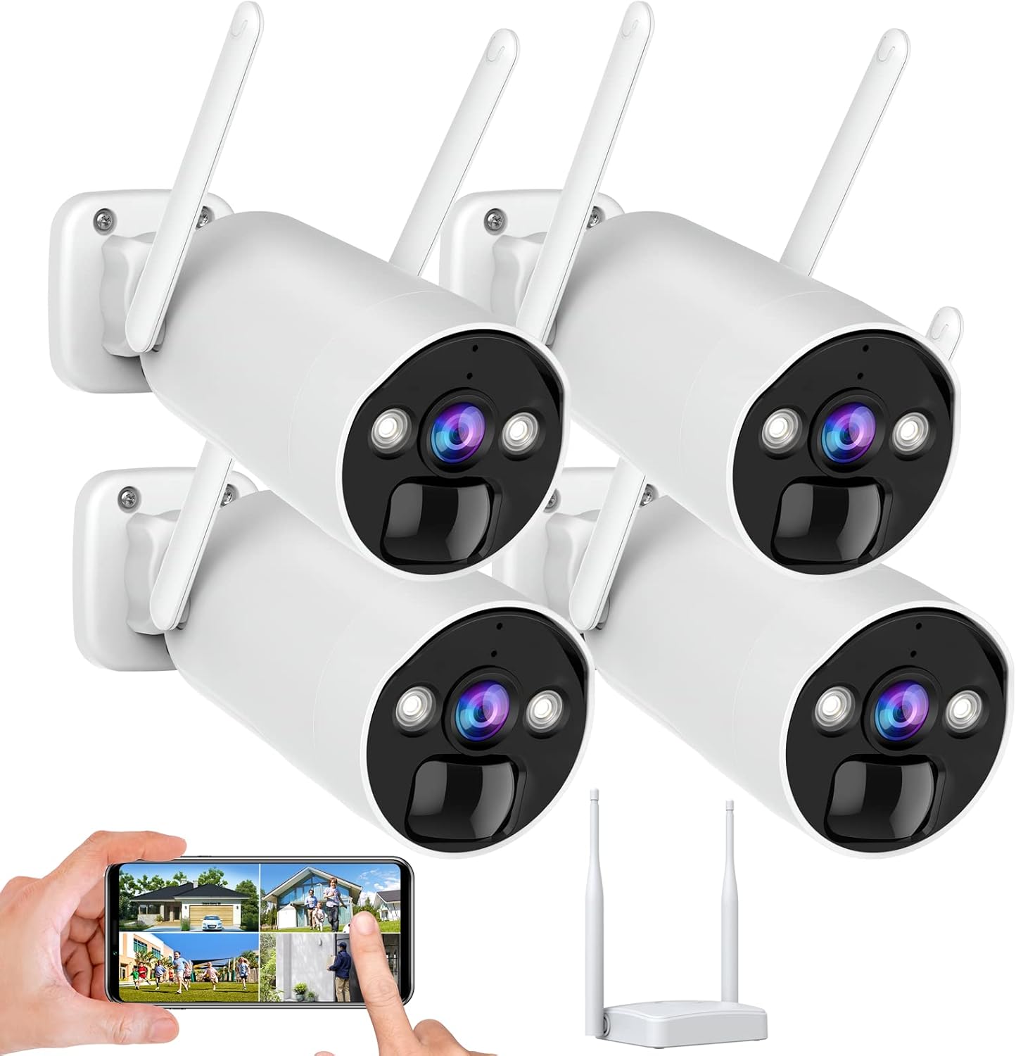 Wireless Security Camera System 3MP with 2 Way Audio for Home Outdoor and Indoor