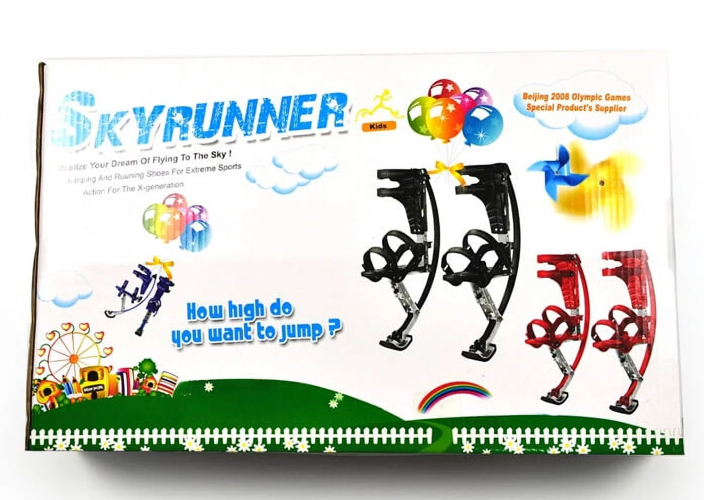 Kids/Child Youth Kangaroo Shoes Jumping Stilts Fitness Exercise (66-110lbs/30~50KG) Black