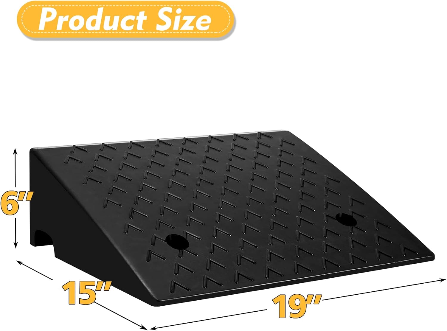 Haddockway 2PCS Rubber Car Curb Ramps