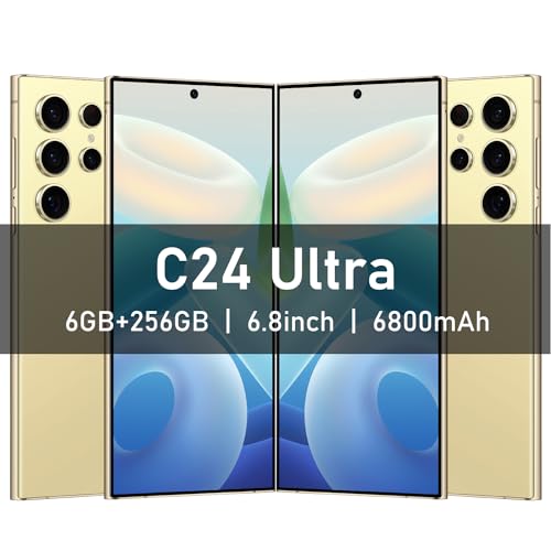 C24 Ultra 5G Smartphone, 6+256GB Unlocked Phone,48+108MP Zoom Camera，6800mAh 6.8" HD Screen Unlocked Cell Phone, 6+256GB Android13.0