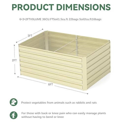 FOOWIN 2pcs 8x4x2ft Galvanized Raised Garden Bed, Planter Raised Garden Boxes Outdoor, Large Metal Raised Beds for Gardening