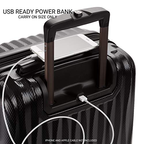 SwissGear 7272 Energie Expandable Hardside Luggage with Spinner Wheels and TSA Lock, Gunmetal, Carry-On 19-Inch