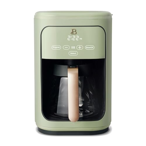 Beautiful Coffee Maker, 14-Cup, Touch Display, Programmable, 1200W, Stainless Steel, Keep Warm, 24h Timer dishwasher-safe (Black Sesame)