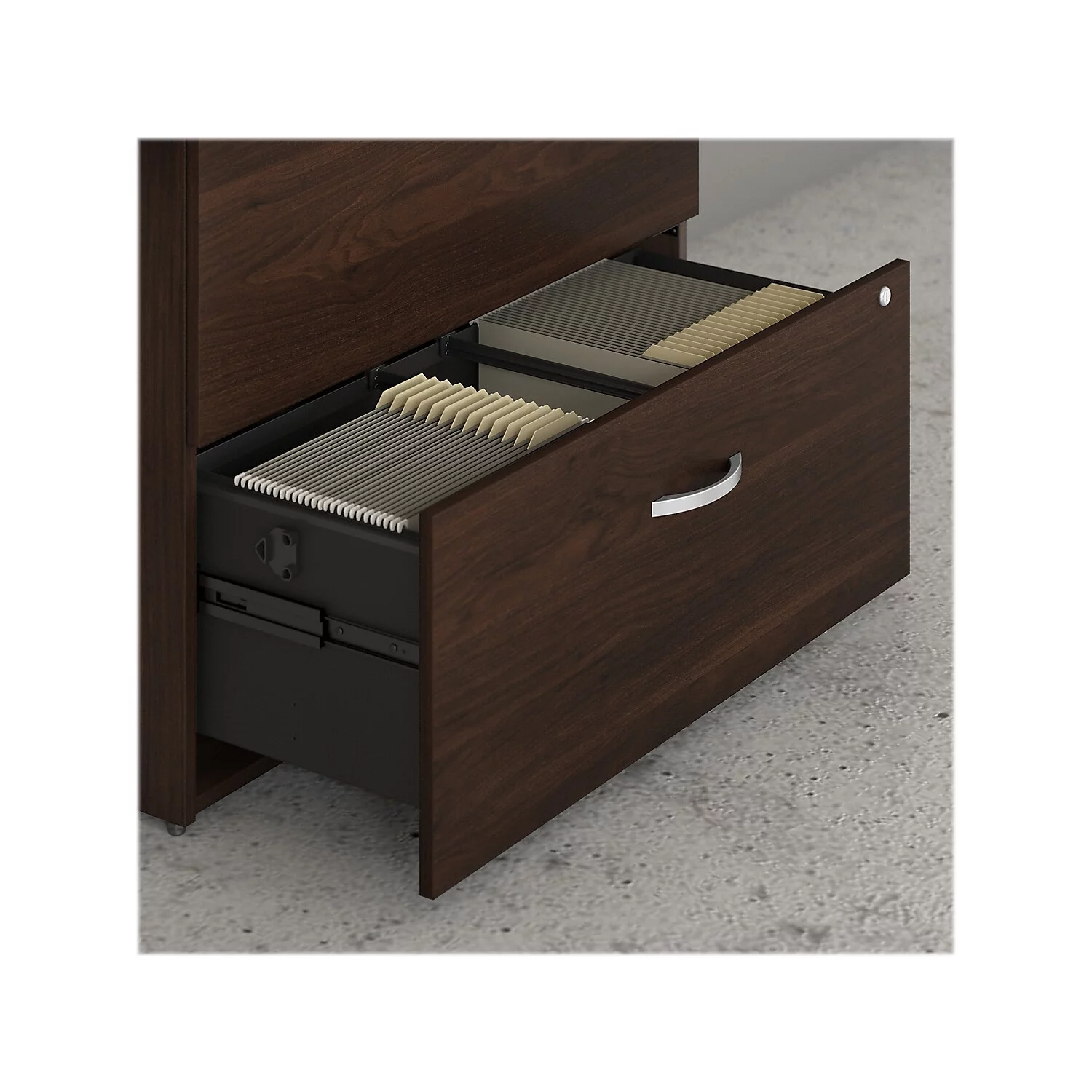 Studio C 2 Drawer Lateral File Cabinet in Black Walnut - Engineered Wood