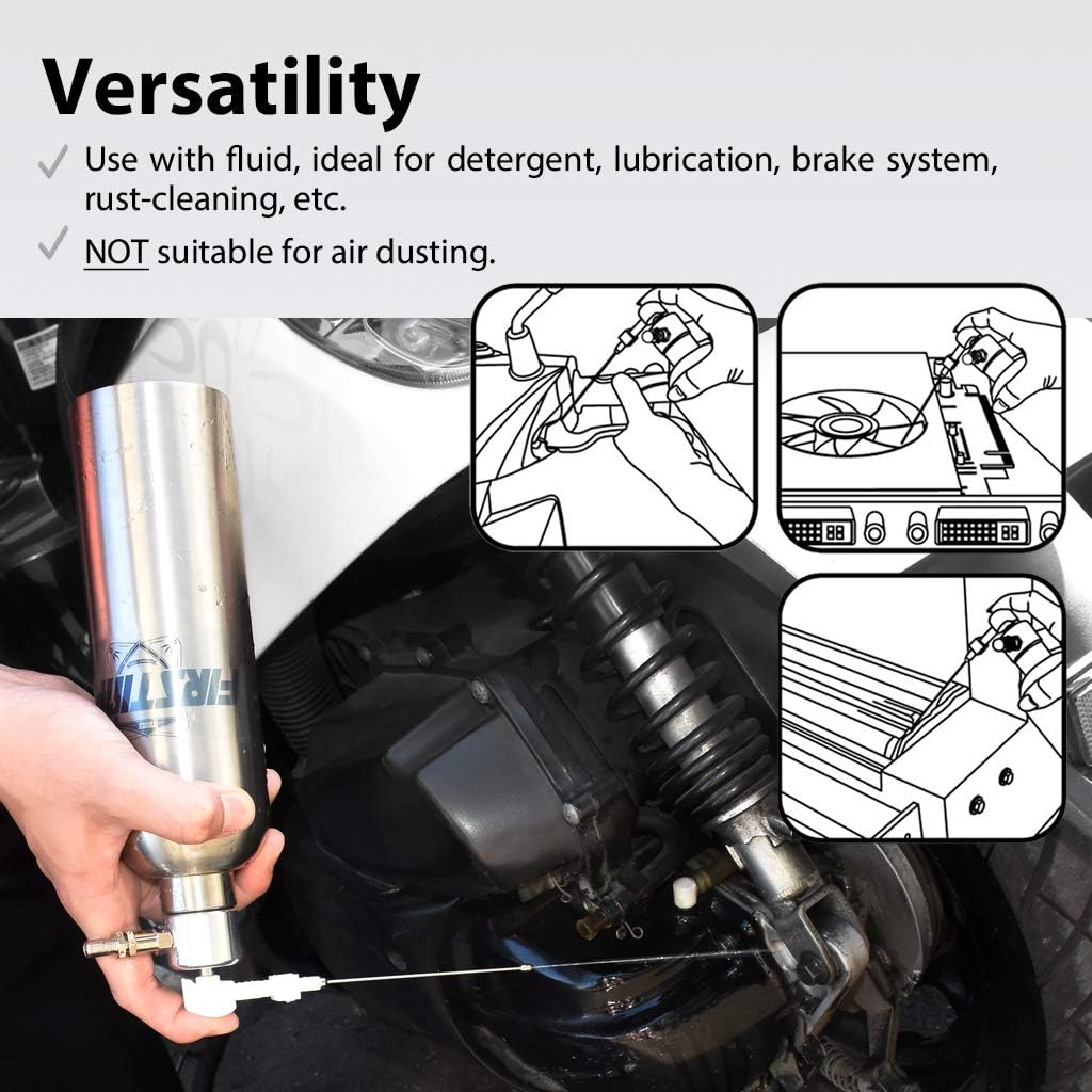 FIRSTINFO Aerosol Refillable Fluid Oil Pressure Storage Sprayer Can Stainless Steel Pneumatic Manual Compressed